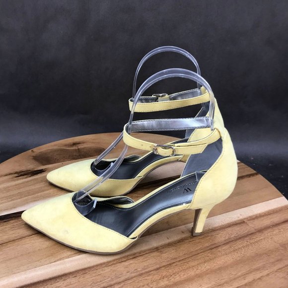 Worthington Yellow Ankle Strap D'Orsay Pump Sandals Womens Size 6 - Picture 3 of 7